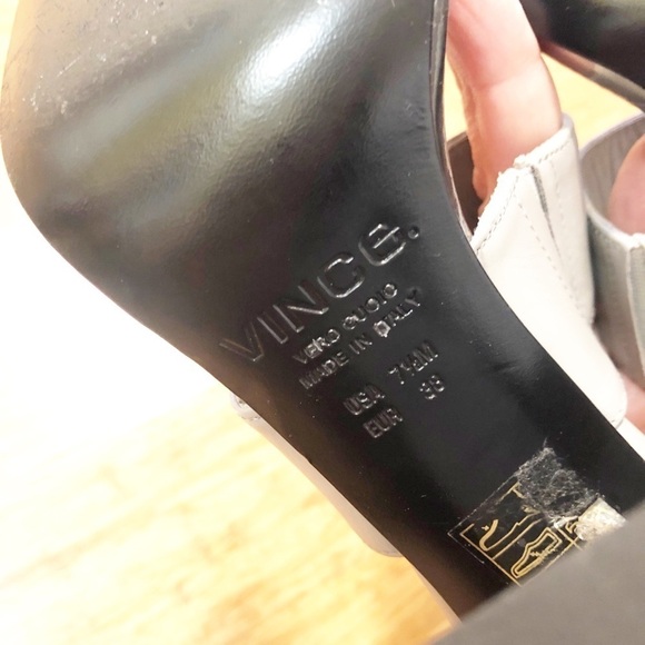 Vince gray leather chunky heel sandals. 7.5M - Picture 6 of 7